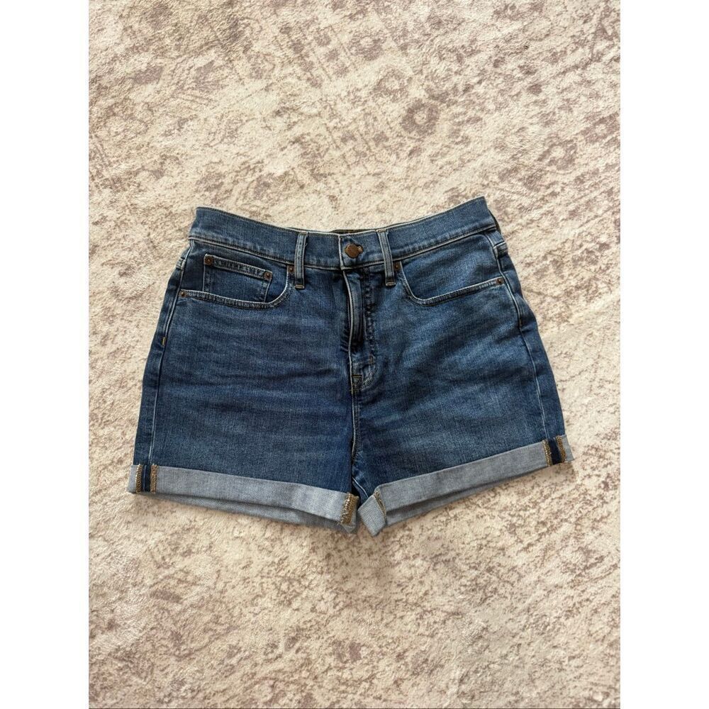 NWT J. Crew Women's Rolled Cuffed Hem Medium Wash Denim Shorts Blue Size 28